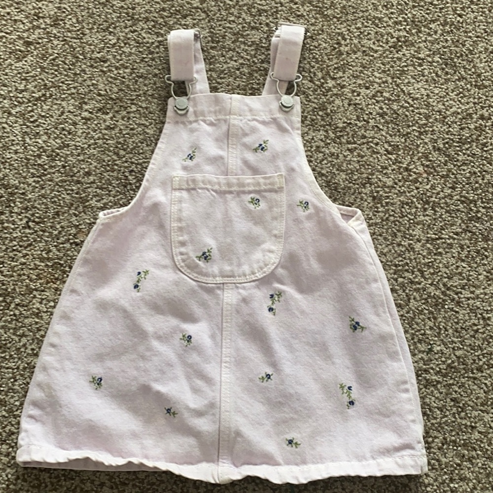 Zara light purple overall dress floral flowers lilac size 2-3 yrs old